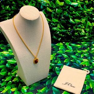 NWT J.Crew Gold Tortoise Pendant Necklace